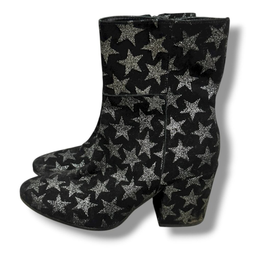 Summit White Mountain Shaw Boots Black Silver Stars Suede Women's Size 38 US 7.5